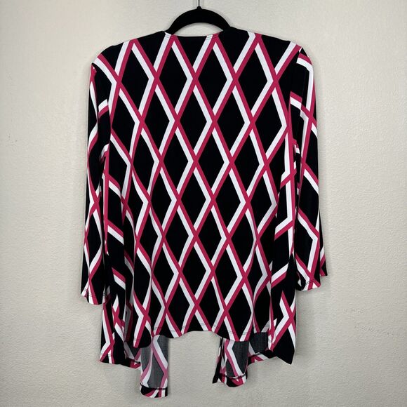 Easywear Chico Cardigan 3 Hot Pink Black Preppy Core Work - Picture 7 of 11